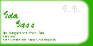 ida vass business card